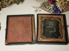 RARE Antique Hidden Mother Ambrotype Cased Photo Victorian Baby Tinted 1860 picture