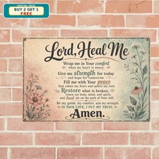 Prayer Heals Durable Metal Sign Inspirational Christian Wall Decor Tin picture