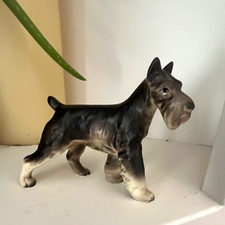 Vintage Japan Porcelain Schnauzer Dog Figurine Dog Breed Giant Schnauzer collect picture