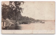 Antique 1905 Silver Lake NY View From Walker's Lakeside Boathouses RPPC Postcard picture