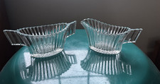Art deco style creamer and sugar holders. Ribbed clear glass. picture
