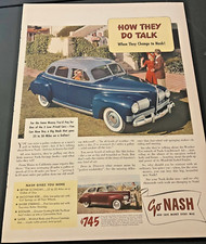 Blue 1941 Nash 600 Ambassador - Vintage Original Color Print Ad / Wall Art CLEAN picture