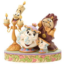 ❦ New JIM SHORE DISNEY Figurine LUMIERE MRS POTTS CHIP COGSWORTH Beauty Beast picture