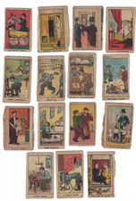 Lot of 15 1920 W539 Charlie Chaplin Movie Hand Cut Strip Cards Universal Toy LLI picture