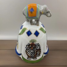 Lynn Chase Tiger Raj Porcelain Dinner Bell Elephant Handle HTF Vintage 1991 picture