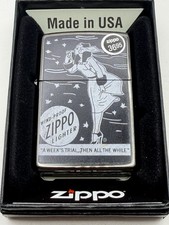 Windy Girl High Polish Black Zippo Lighter NEW 48456 B73 picture
