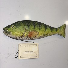 Randy Hofman Eastern Shore Americana Yellow Perch Wood Carved Fish 12” Signed picture