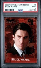 Topps 2005 Batman Begins #2 Bruce Wayne PSA 9 Christian Bale Rookie picture