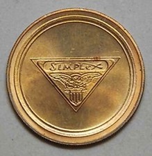 NOS 1912 SIMPLEX BRONZE TOKEN #A102 picture