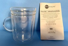 Vintage Schott Jenaer Glas Tea Infuser Glass Mug, Instructions, White Tea Facts picture