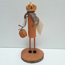 J. Me Whitehead Halloween Folk Art Pumpkin Figurine Primitive 9