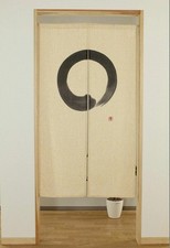 JAPANESE Noren Curtain Circle EN NEW 85 x 150cm L-BEAGE 10-195 picture