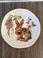 Easter bunny Large 10” Ceramic Serving bowl handmade in Italy by Effetti d Arte picture