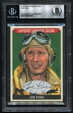 Joe Foss d2003 signed autograph Medal of Honor Custom Cut BAS Slabbed picture