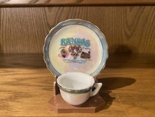 VINTAGE Miniature Souvenir Tea Cup Saucer & Stand STATE of KANSAS by LIPCO picture