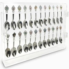 Premium Acrylic 24-Spoon Display Case for Souvenirs, Collectibles & Decor picture