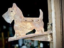 Rare Antique Iron Scottie Dog Boot Scraper Wall Mount Steel Folk Art Primitive picture