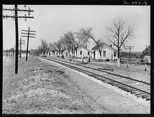 Photo:1930s Rural Railroad Crossing House Telegraph Poles United States picture