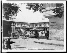 Photo:Manila Philippines 1899 Street Scene Carriages Carts City Life picture