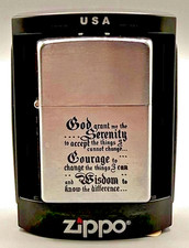 2007 Zippo Serenity Prayer Religious Lighter High Polish Chrome J 07 NOS w/ Case picture