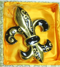 Kitty Keller New Orlean Saints Cloisonné Gold/ Enamel Christmas Ornament #4 picture