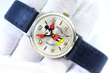 Bradley Swiss Mickey Mouse Watch H 1969 Disney 50 Years Nice Men's Running picture