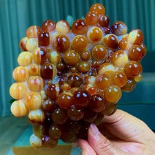 3.85LB Natural Gobi Agate Eye Hand carved grapes Crystal /Alashan, China picture