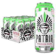 Patria Energia Pura Drink - 200mg Caffeine, 16oz Cans - Green Apple (12-Pack) picture