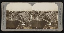 Portugal The great arch bridge Oporto Portugal Historic Old Photo picture