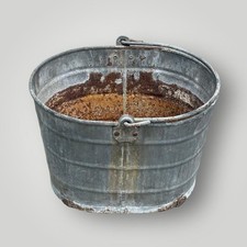 Metal Galvanized Aged Oval Bucket Swing Handle picture