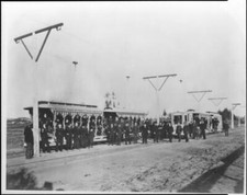 Celebrators And Streetcars During The Opening Of The Pico Heights  - Old Photo picture