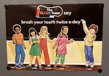 Vintage 1980s Educational Health Poster - 'THE GLEAM TEAM' picture