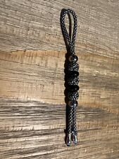 Paracord Knife Lanyard With Sterling Silver Rope End Beads. GD Skulls Creation picture