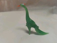 Vintage Miniature Green Glass Pheasant? Bird Figurine Lampwork Art Animals picture
