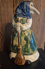 Vintage Ceramic Kitchen WITCH Utensil Holder Baba Yaga Caddy Sponge Halloween picture