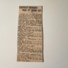 Kentucky Futurity Won By Arion Guy Lexington KY 1920 Winnipeg Clipping 5AK9-M12 picture