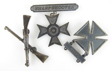 WWI Era LOT Sharpshooter Badge - Rifle Award - Infantry Officer Collar Insignia picture