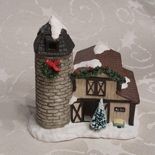 Christmas Valley Vintage 1991 Farm W/Silo Hand-Painted Porcelain Original Box picture