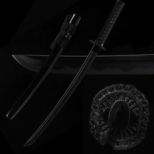 30'' All Black T10 Steel Japanese Samurai Wakizashi Sword Katana Razor Sharp picture