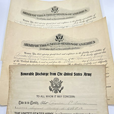 WWI Promotion & Discharge Papers 329th Field Artillery 1918 Charles Anson MI picture