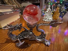 Dragon Sphere Holder and Crystal Blood Quartz Sphere picture