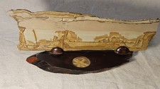 Rare Antique Large Pietra Paesina Landscape Ruin Marble Stone Display Slice picture