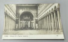 Vintage Rome Italy Interior Of St Paul’s Church Unused Postcard Rare Find picture