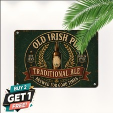 Authentic Irish Red Ale Draft Pub Tavern Saloon Plaque Metal Wall Tin Sign picture