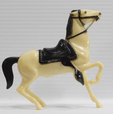 HARTLAND PLASTICS HORSE CREAM PALIMINO PAINTED BLACK SADDLE BRIDLE 1950s VINTAGE picture