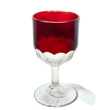 HUNTINGDON PA Pennsylvania Ruby Red Flash Souvenir Glass TRINKET GOBLET picture
