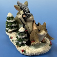 Fitz and Floyd Charming Tails Skating Party Figurine #87/103 New In Box picture