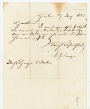 1868 Antique Handwritten Business Letter E.J. Sawyer Goshen NY Mortgage Signed picture