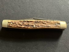 Vintage J.A. Henckels 190 Premium Stock Pocket Knife Stag Handle  picture