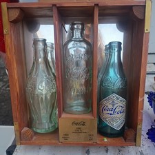 COCA-COLA 100 ANNIVERSARY CENTENNIAL CELEBRATION 3 BOTTLES SET & WOODEN BOX picture